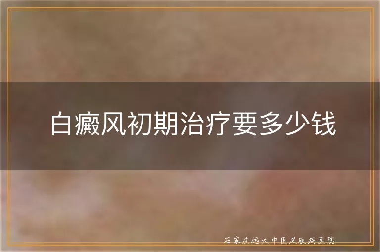 白癜风初期治疗要多少钱