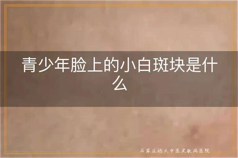 青少年脸上的小白斑块是什么