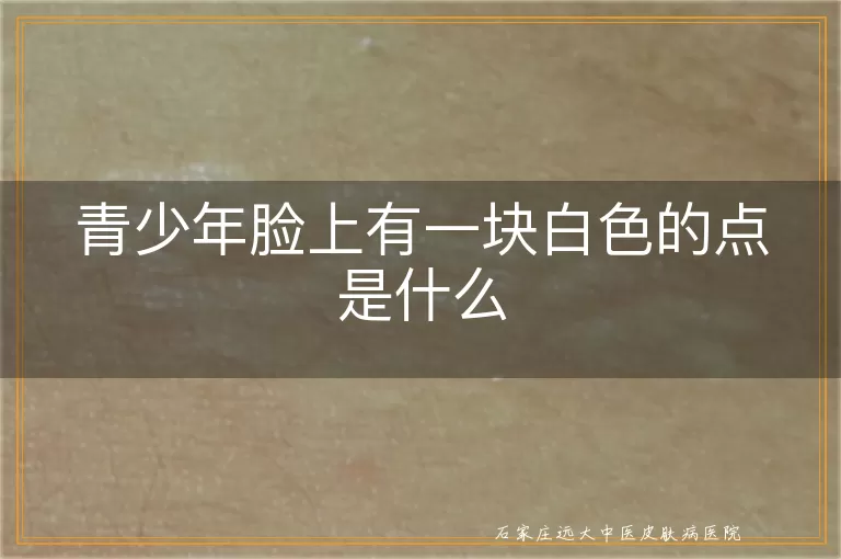 青少年脸上有一块白色的点是什么